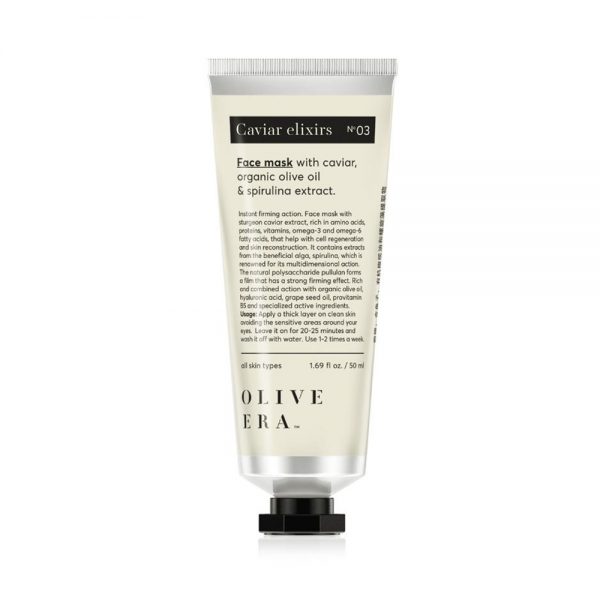 Mascarilla de rostro con caviar, aceite de oliva y spirulina, 50ml