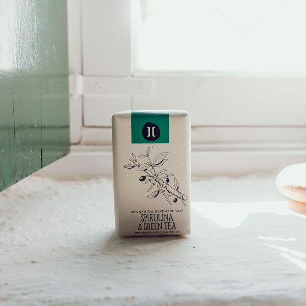 Jabón de Espirulina y Té verde a base de aceite de oliva 100% orgánico - Imagen 2