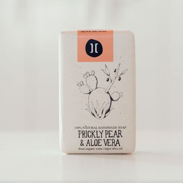 Jabón de Prickly Pear y Aloe Vera a base de aceite de oliva 100% orgánico.
