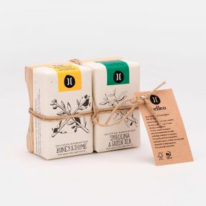 Juego de 2 jabones de 120 grs con Jabonera