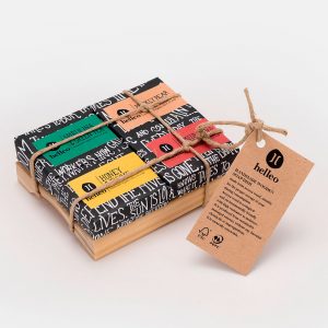 Juego de 4 jabones Mini con jabonera de madera