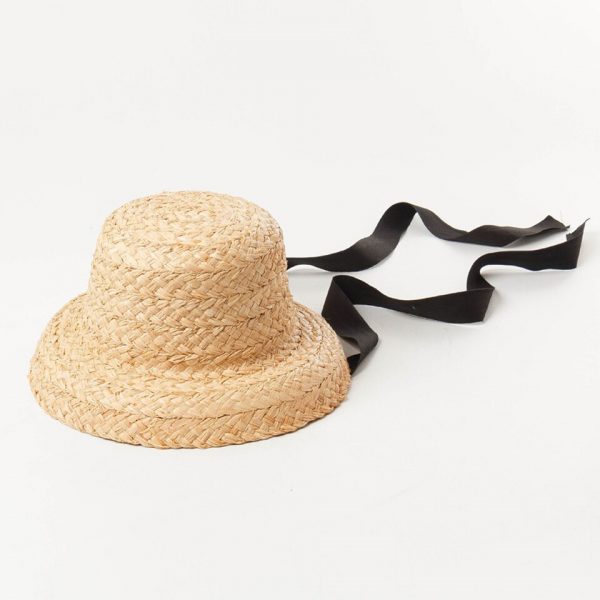 Sombrero de Rafia con cinta para niñas. - Imagen 6