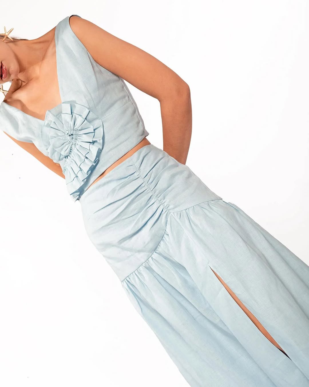 Set Fuego & Agua, Falda y Top Celeste - Imagen 2