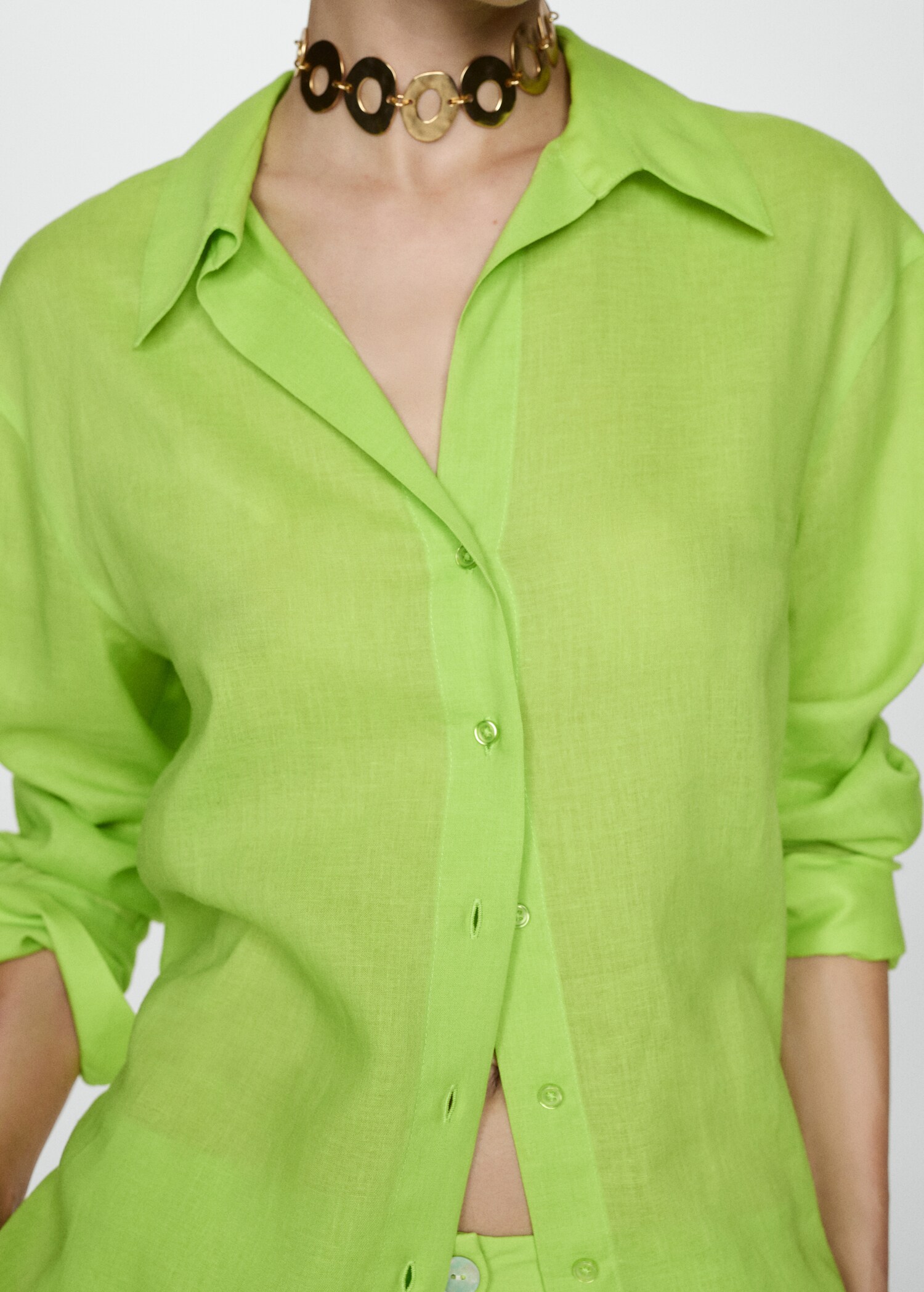 Camisa De Algodón Con Diseño En Manga Unica