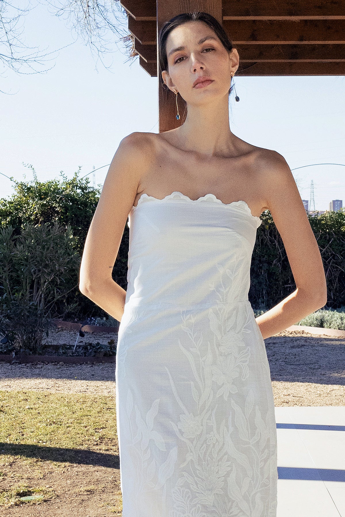Vestido Solario Blanco Estraples - Imagen 2