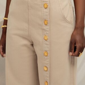 Jeans Celestina Beige Con Botones