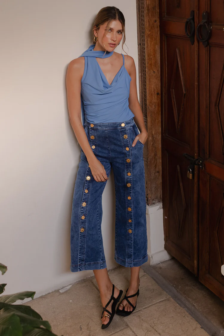 Jeans Donata Con Botones