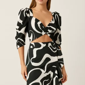 Vestido Margot Blanco con Negro