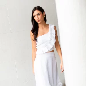 Set Yara Arco, Falda y Top Blanco