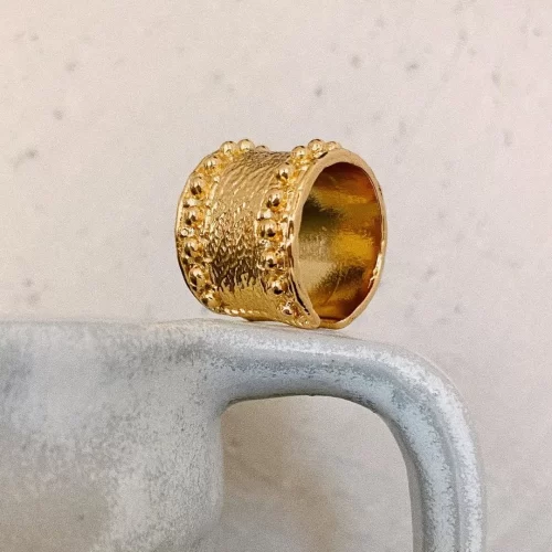 Anillo De Bolitas Dorado