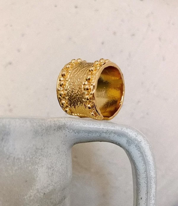 Anillo De Bolitas Dorado