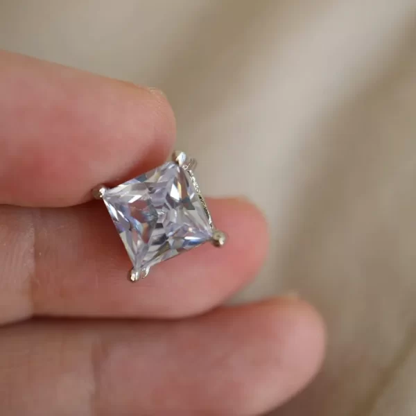 Aretes Cuadrados Con Circonia 4 Aretes Cuadrados Con Circonia