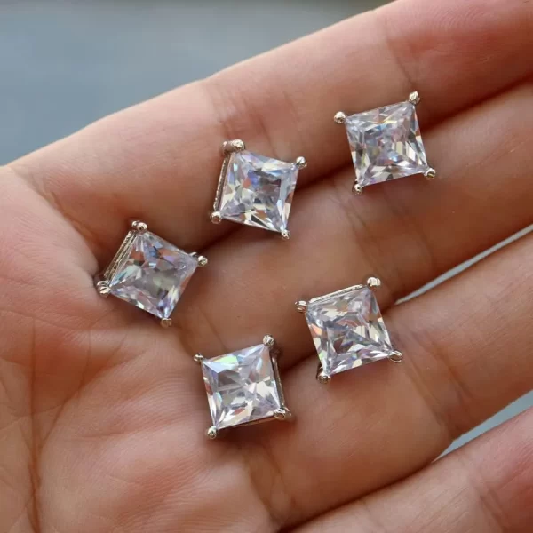 Aretes Cuadrados Con Circonia Aretes Cuadrados Con Circonia