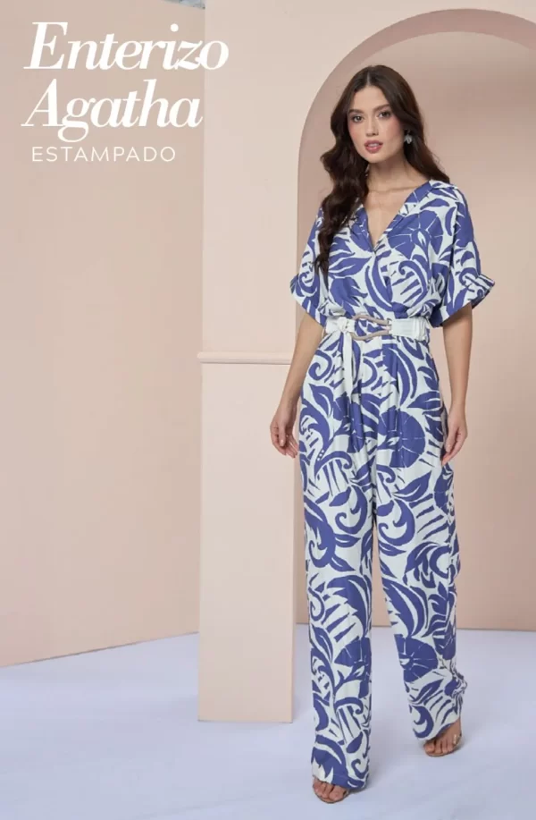 Enterizo Agatha Estampado Azul