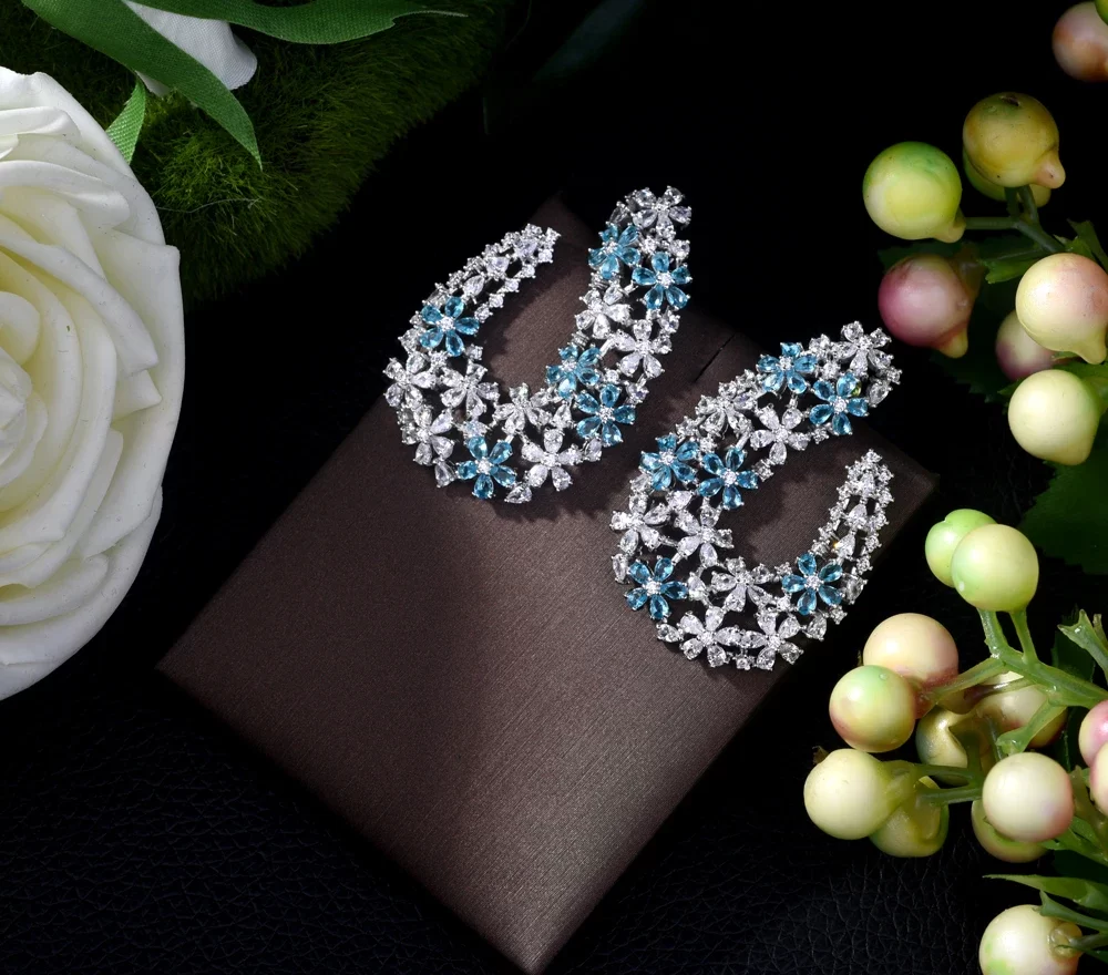 Aretes Coral Zafiro Plateados