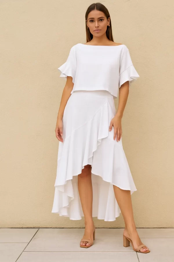 Set Zully, Falda y Blusa Blanca