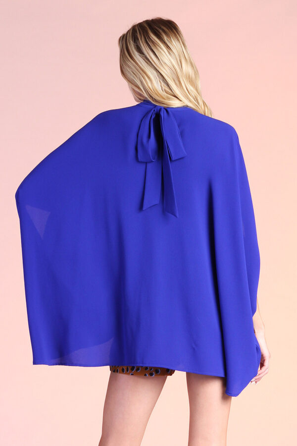Blusa Caftan manga corta en azul eléctrico