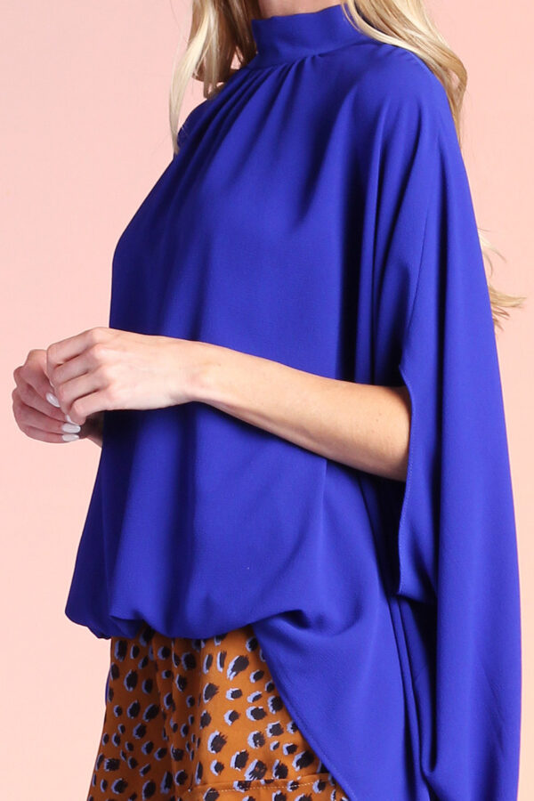 Blusa Caftan manga corta en azul eléctrico