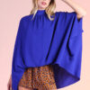 Blusa Caftan manga corta en azul eléctrico