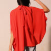 Blusa Caftan manga corta en rojo tomate