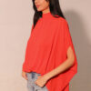 Blusa Caftan manga corta en rojo tomate