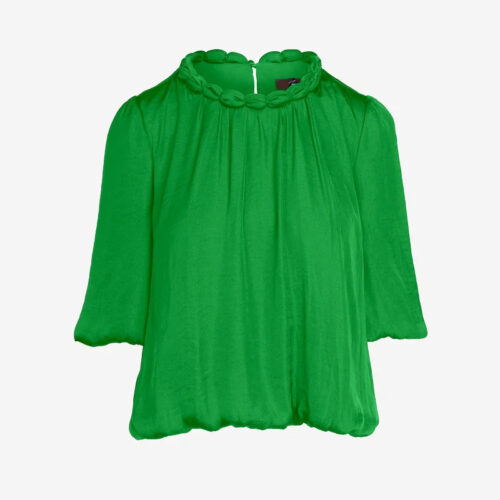 Blusa Ford con trabajo en cuello en verde limón