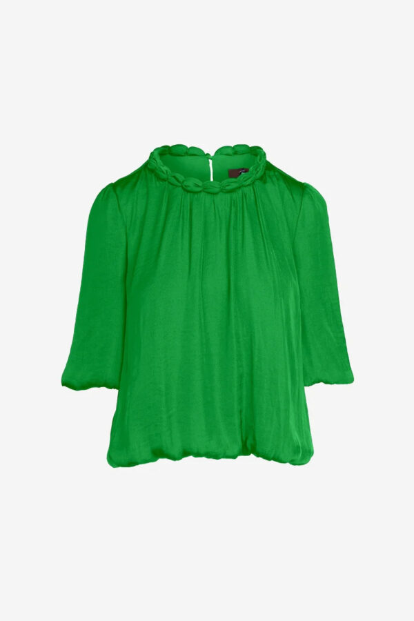 Blusa Ford con trabajo en cuello en verde limón