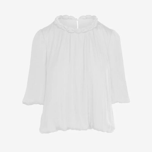 Blusa Ford con trabajo en cuello en blanco