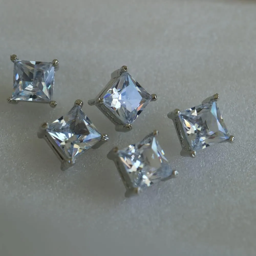 Aretes Cuadrados Con Circonia - Imagen 6