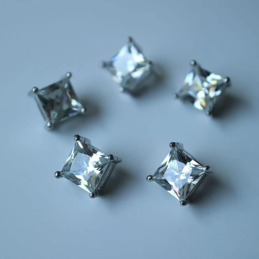 Aretes Cuadrados Con Circonia - Imagen 3