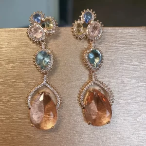 Aretes Circonio Dorados