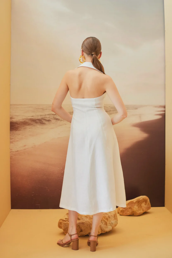 Vestido Dana Celeste con Cuello