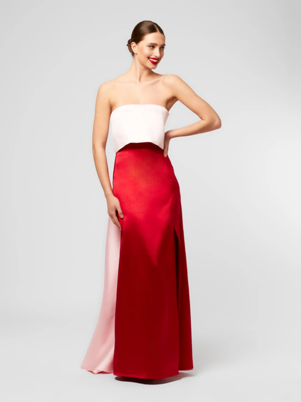 Vestido Margarita en rojo y rosa