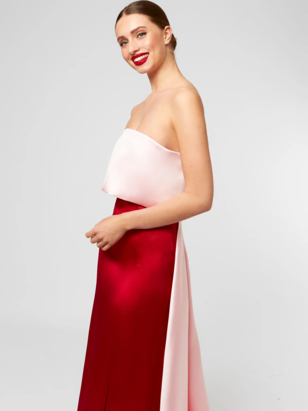 Vestido Margarita en rojo y rosa