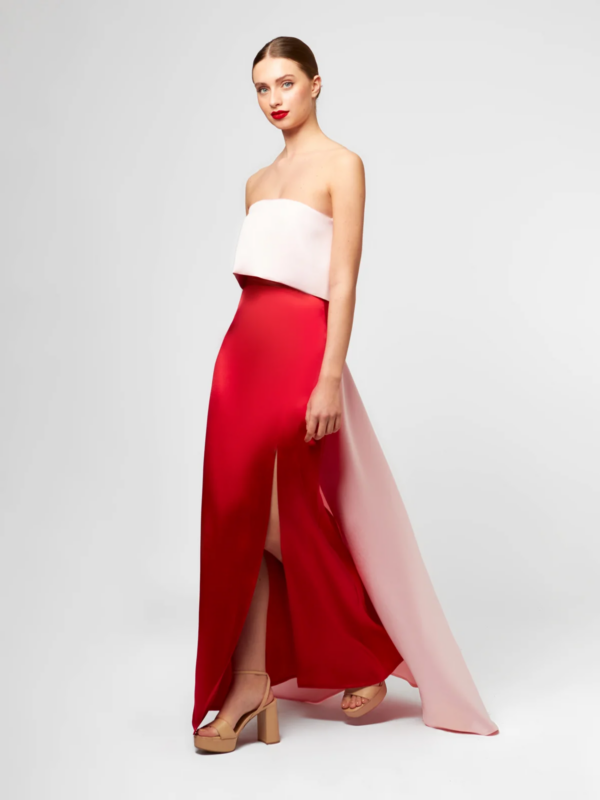 Vestido Margarita en rojo y rosa