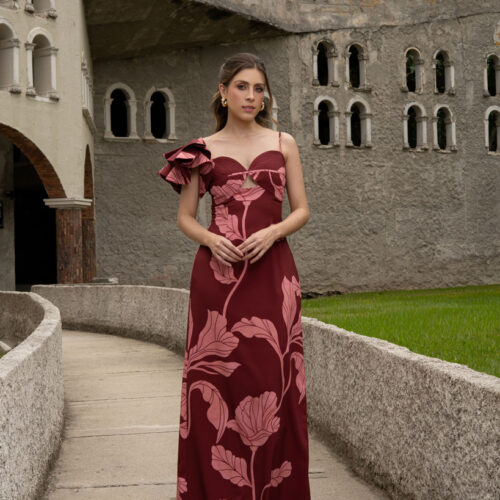 Vestido Carson en tinto