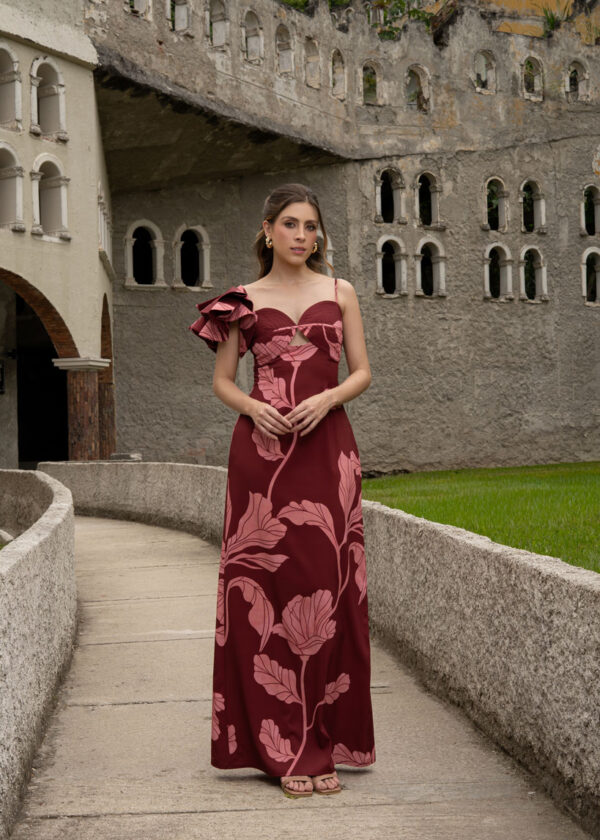 Vestido Carson en tinto