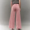 Jeans Rosado Wide Leg  High Rise