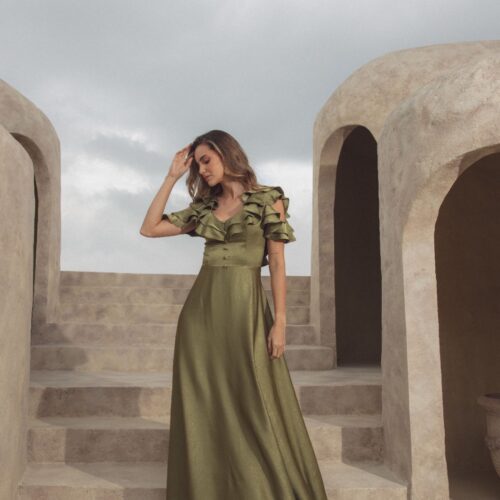Vestido Milagros Verde Oliva