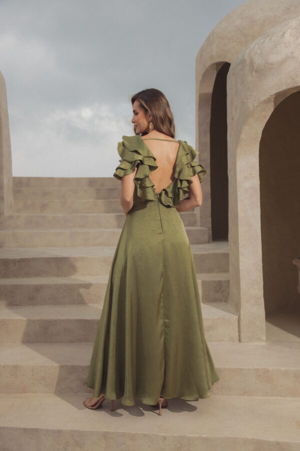 Vestido Milagros Verde Oliva